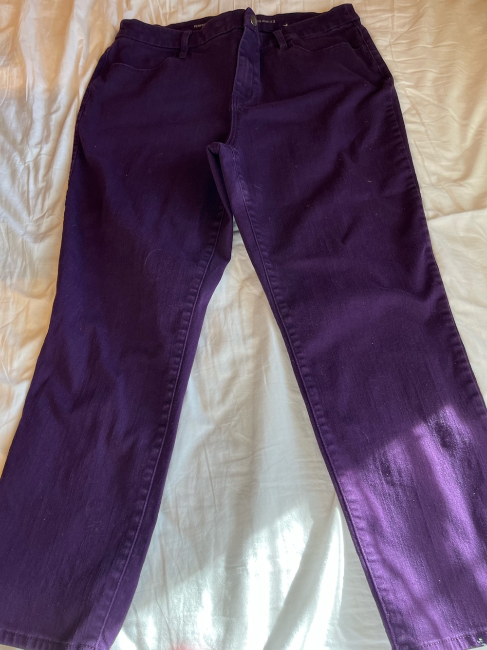 Chico's Straight-Leg Jeans in Deep Purple